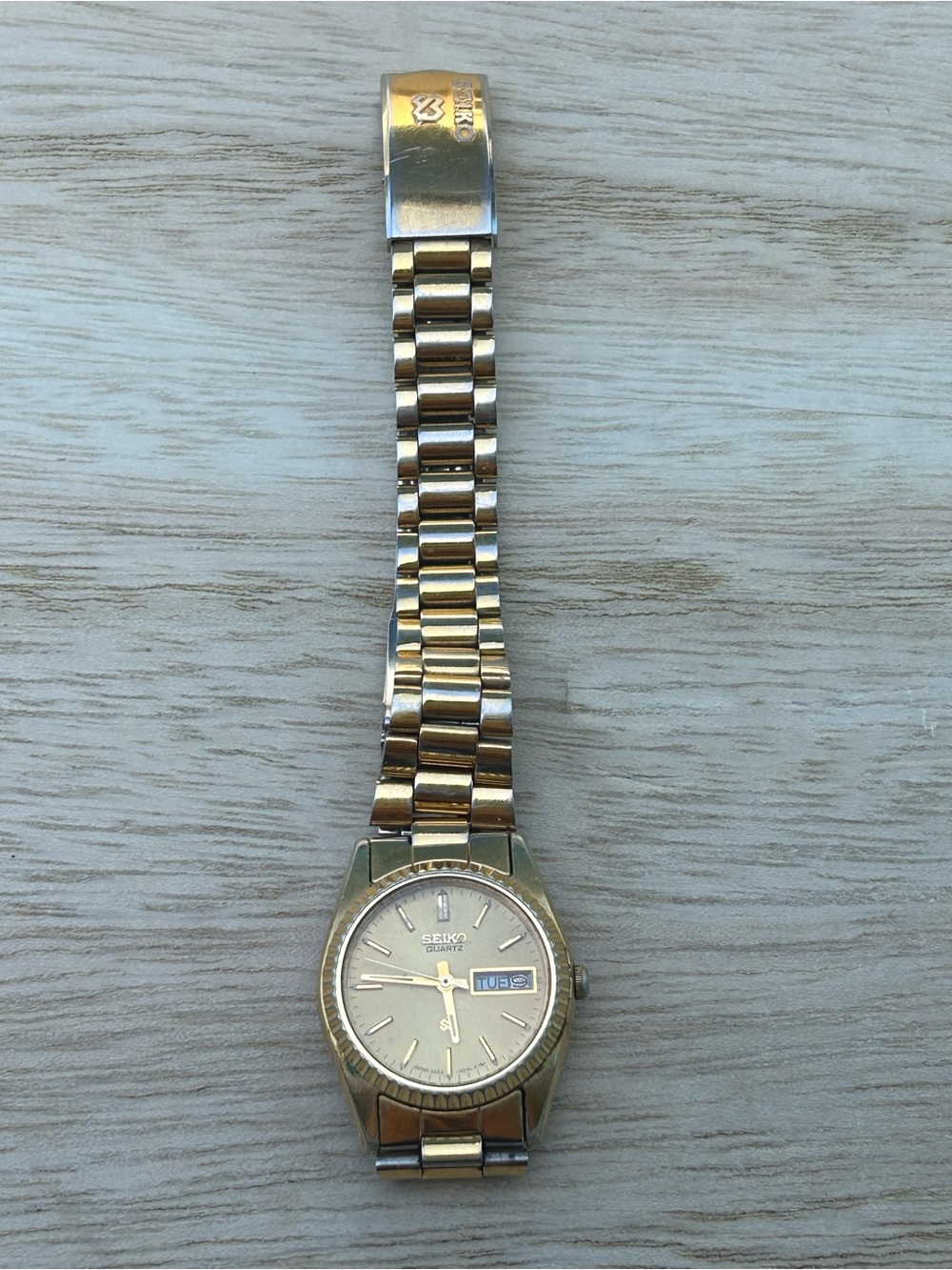 Seiko Gold-Tone Women's Bracelet Watch with Day-Date